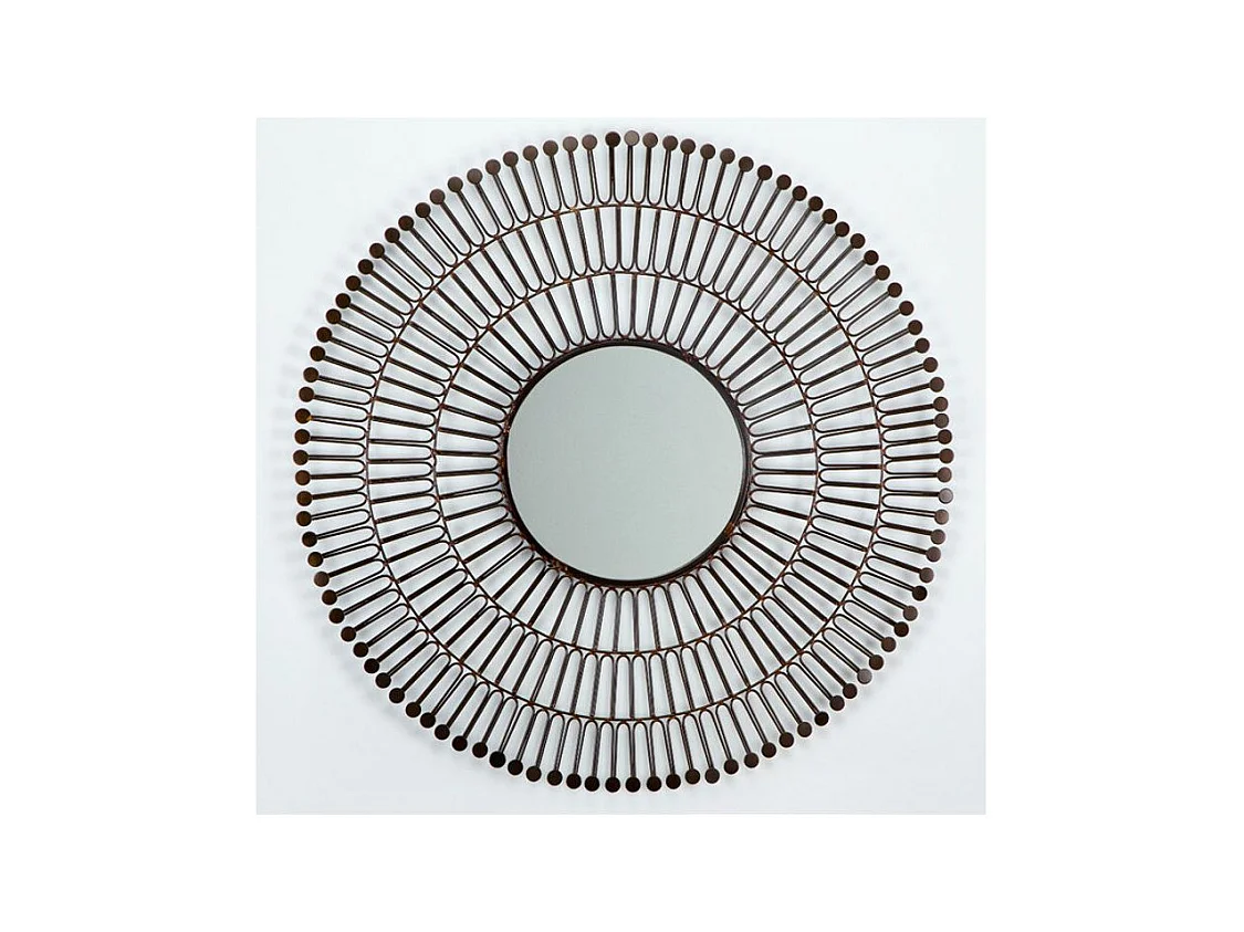 Miroir mural rond métal marron Ola