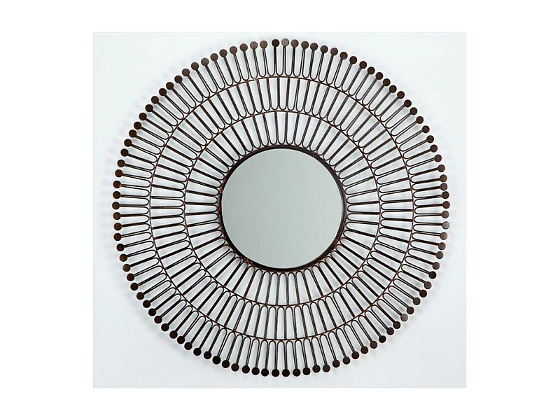 Miroir mural rond métal marron Ola