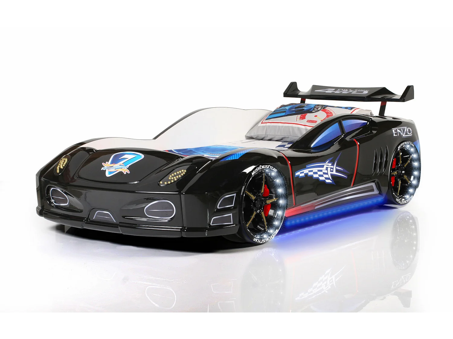 Lit voiture turbo V7 rouge à Led