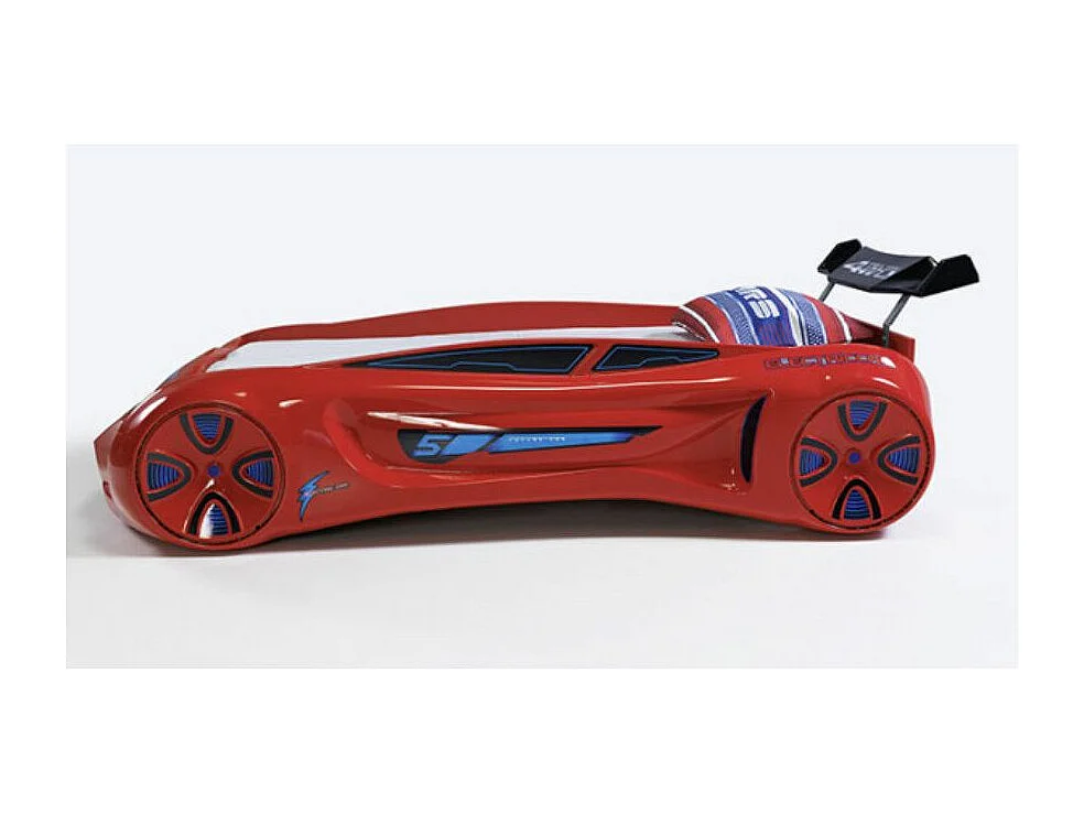 Lit voiture enfant futuriste rouge à Led avec effets sonores 90x190
