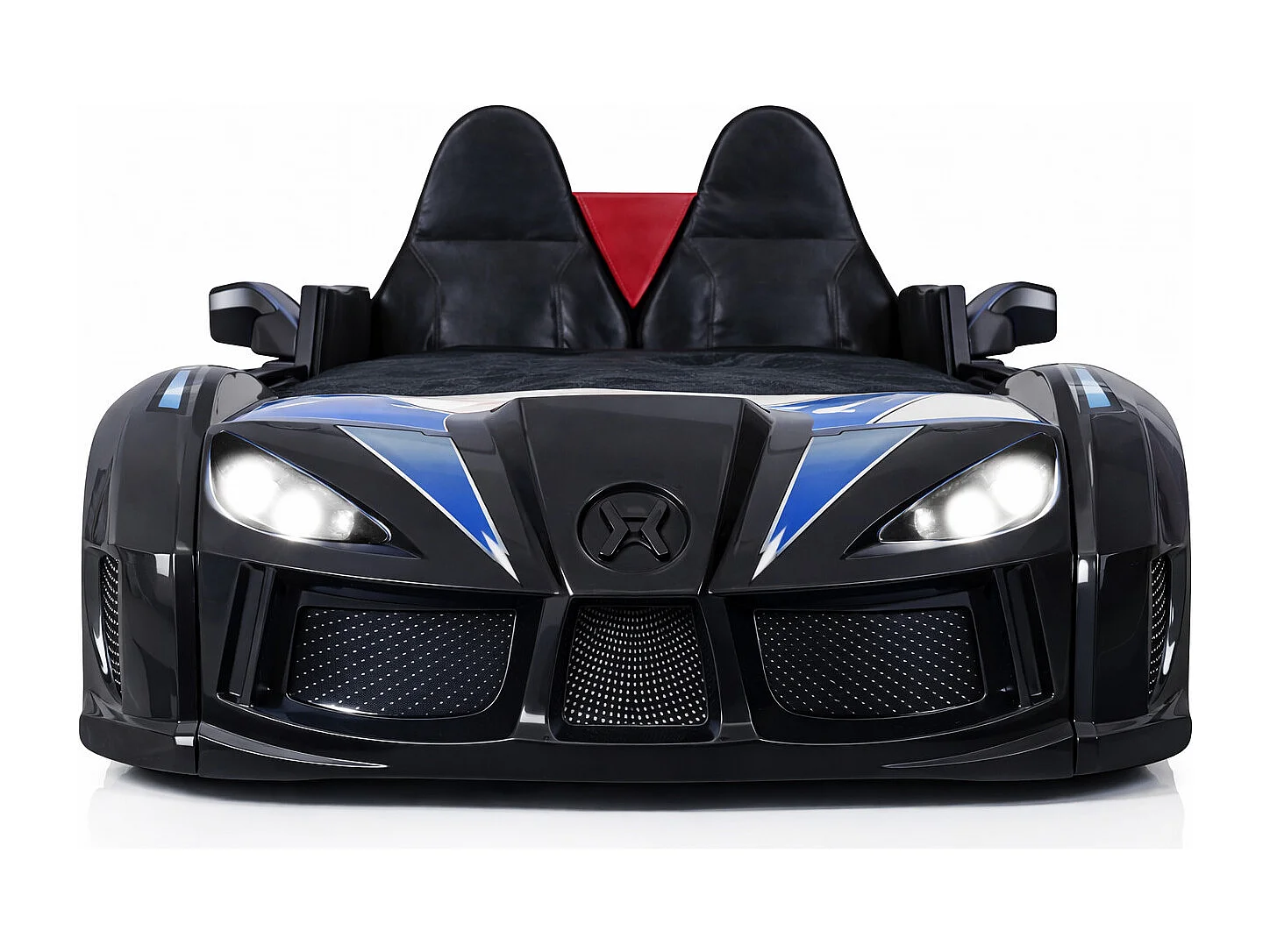 Lit voiture de sport COMPETITION à LED et effets sonores – 90x190-Noir