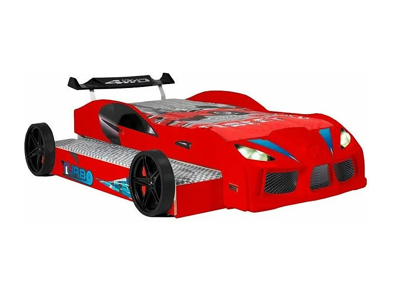 Tweepersoons racewagenbed 90x190 cm Racing red
