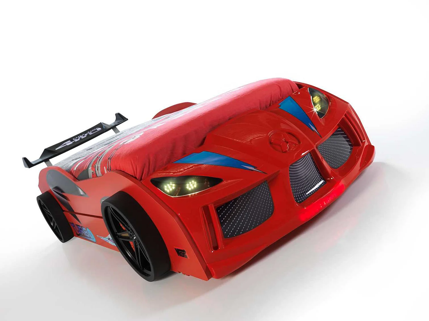 Lit voiture de course double couchage 90x190 Racing rouge