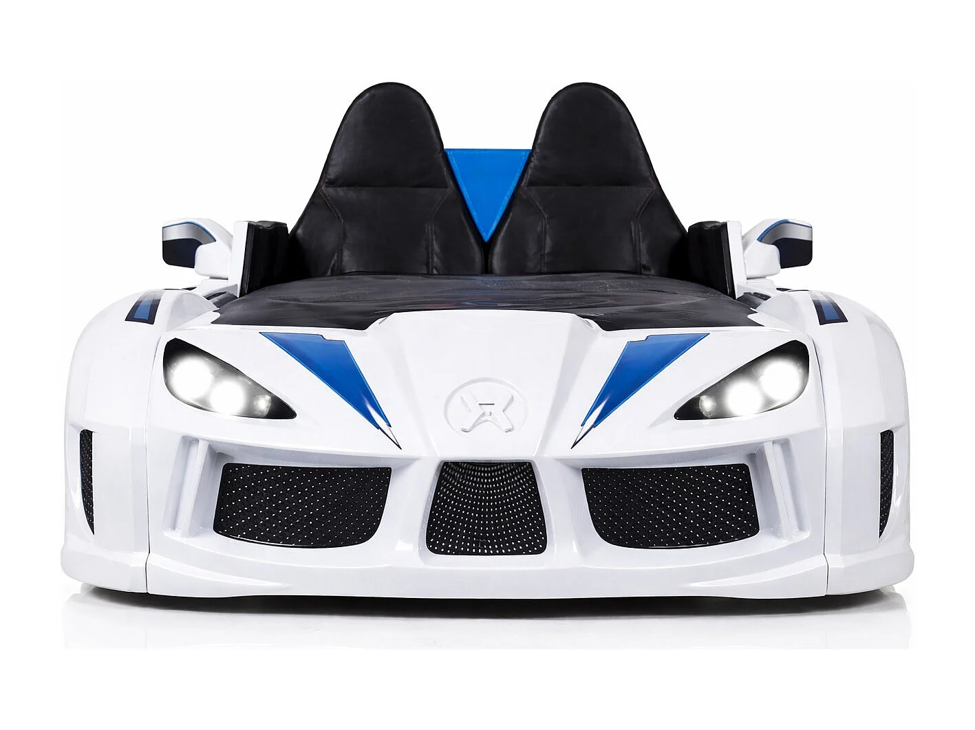 Lit voiture de sport COMPETITION à LED et effets sonores – 90x190-Blanc