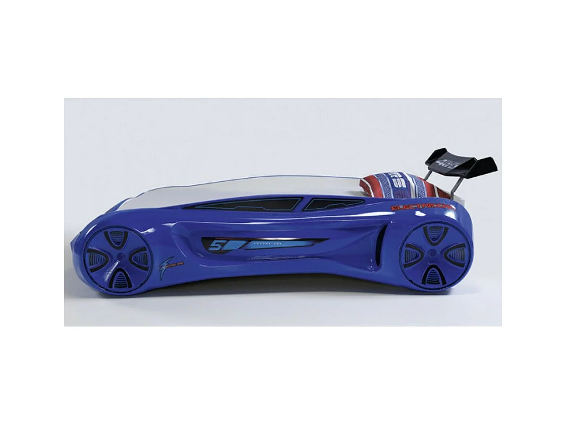 Lit voiture enfant futuriste bleu à Led avec effets sonores 90x190