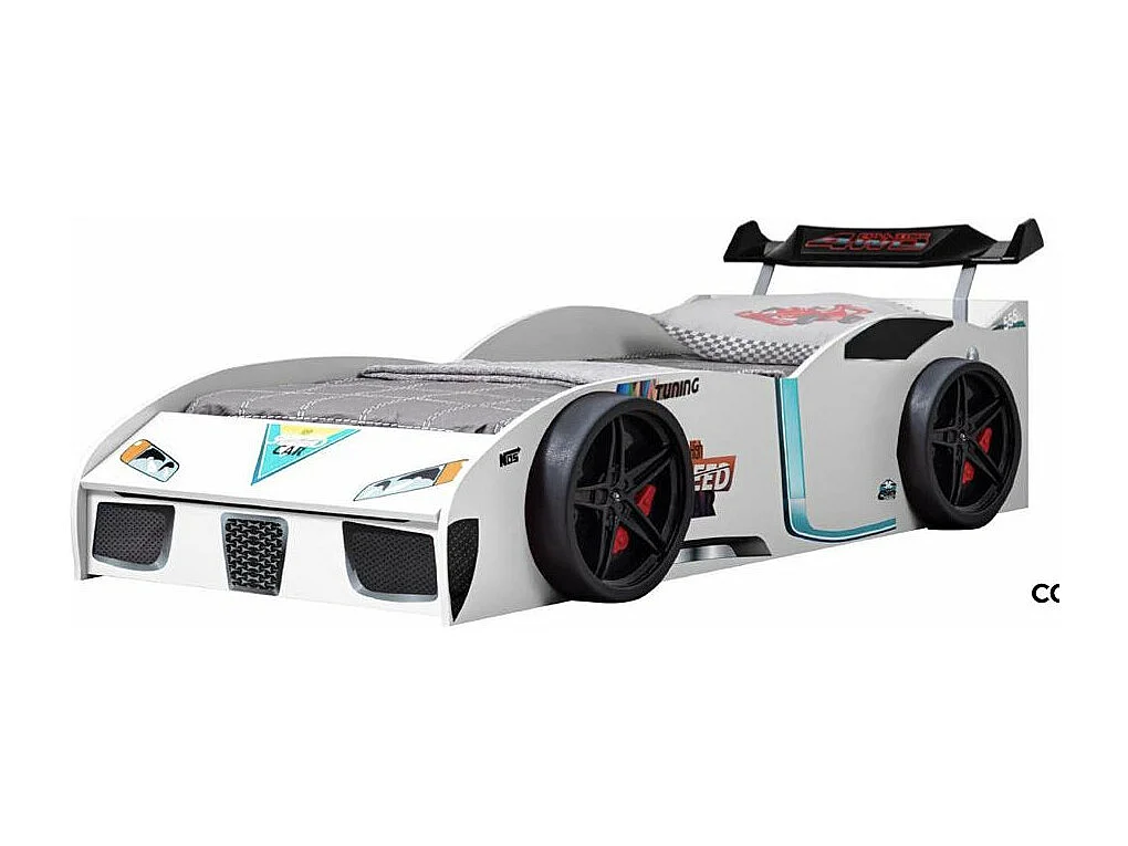 Wit racewagenbed met Fusio opbergbox 90x190 cm