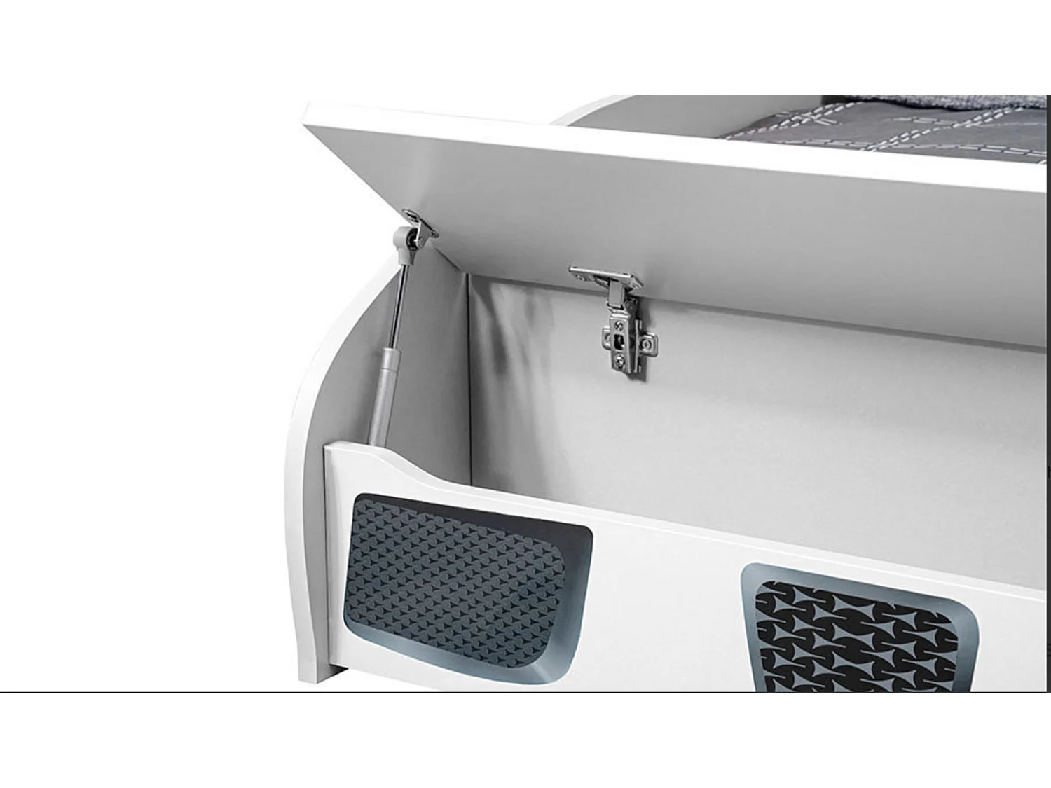 Wit racewagenbed met Fusio opbergbox 90x190 cm