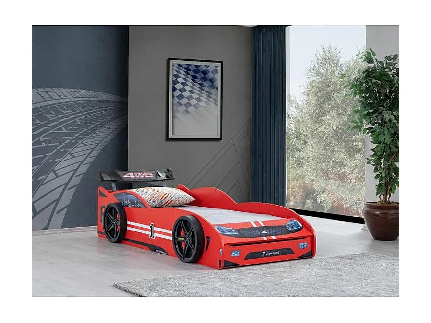 Wit racewagenbed met Fusio opbergbox 90x190 cm