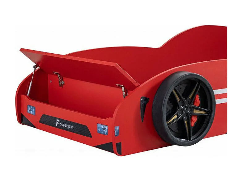 Wit racewagenbed met Fusio opbergbox 90x190 cm