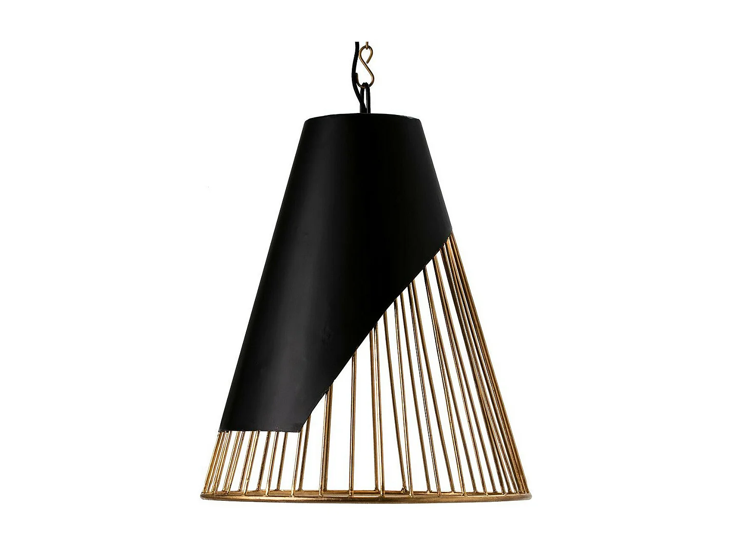 Suspension métal noir et doré Konik D 52 x H 69cm