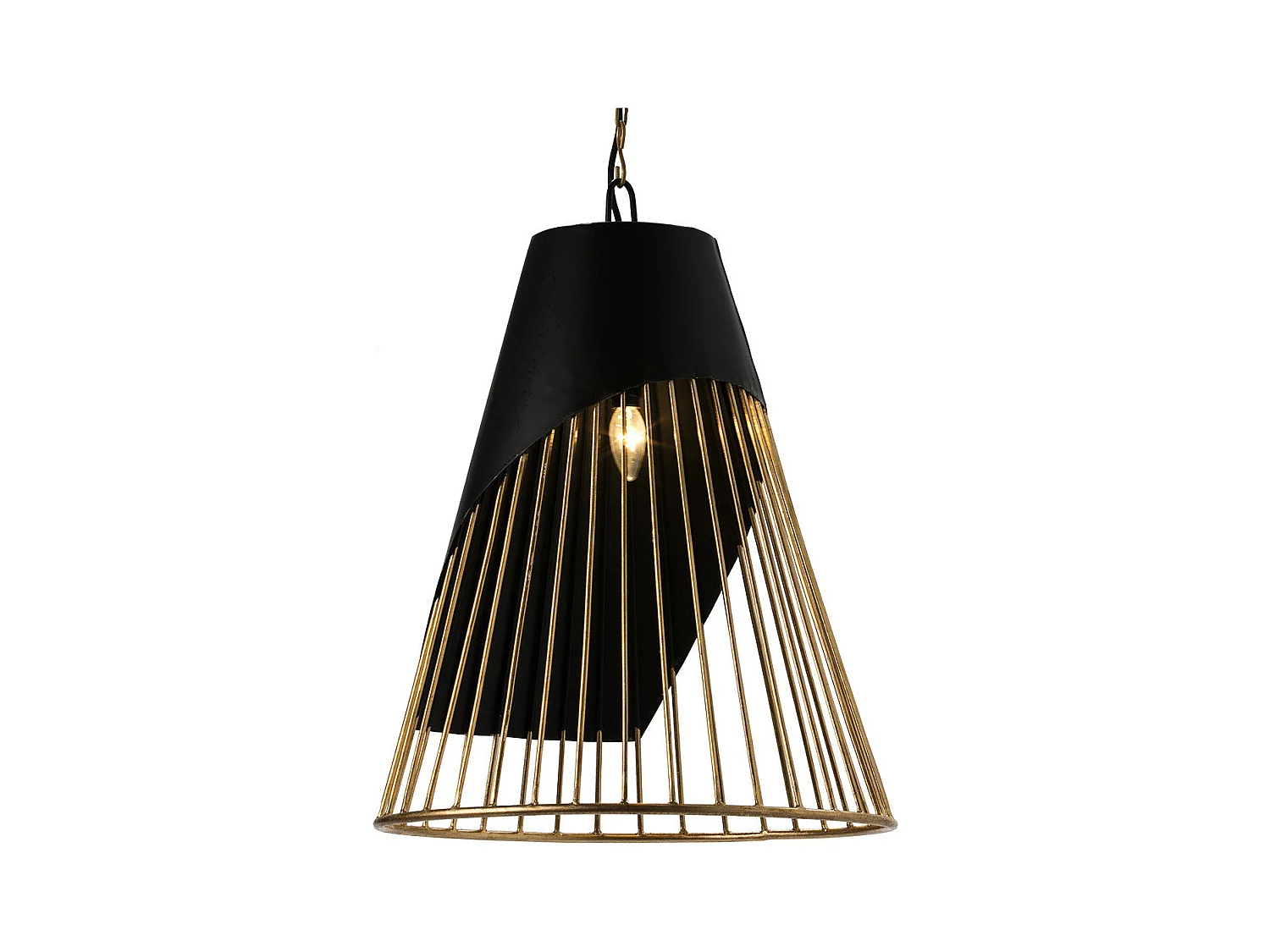 Suspension métal noir et doré Konik D 52 x H 69cm
