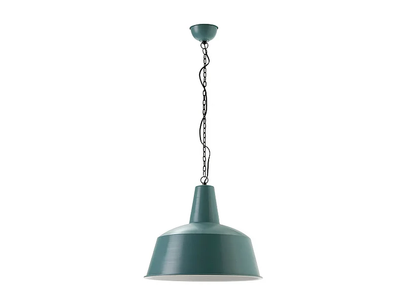 Wit en blauwe metalen hanglamp Priou D 45 x H 40 cm