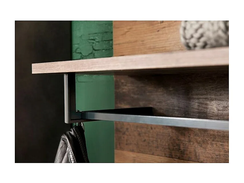 2-delige halmeubelset in donker eiken en grijze melamine Orcel