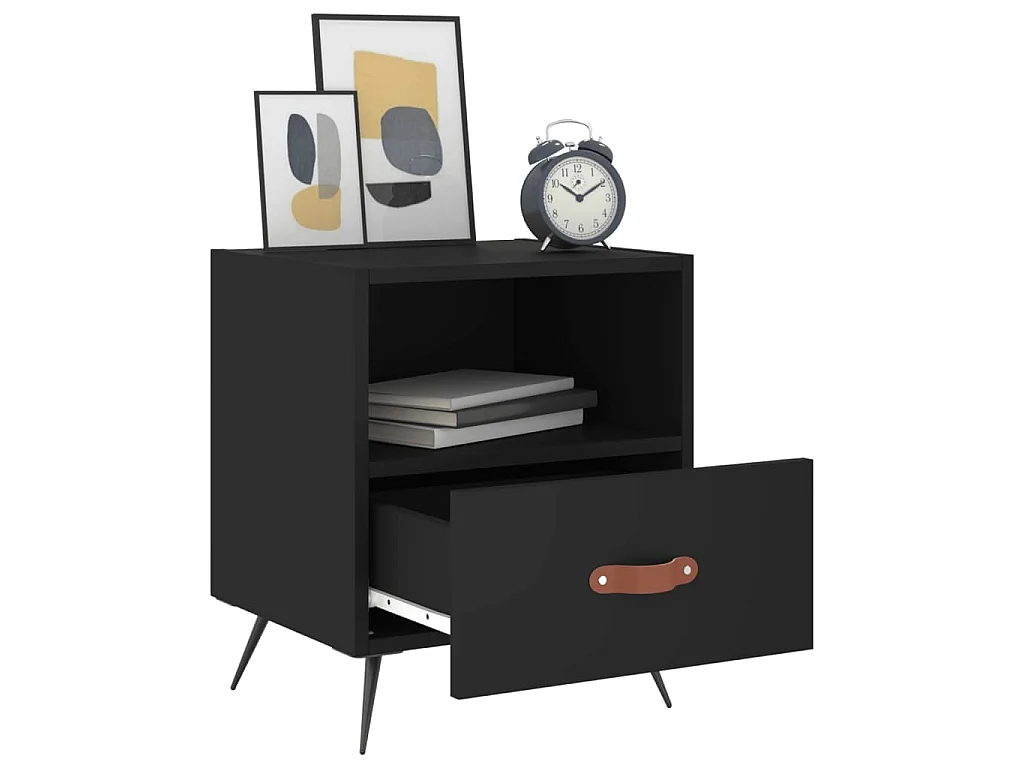 Nachttische 2 Stk. Schwarz 40x35x47,5 cm Holzwerkstoff