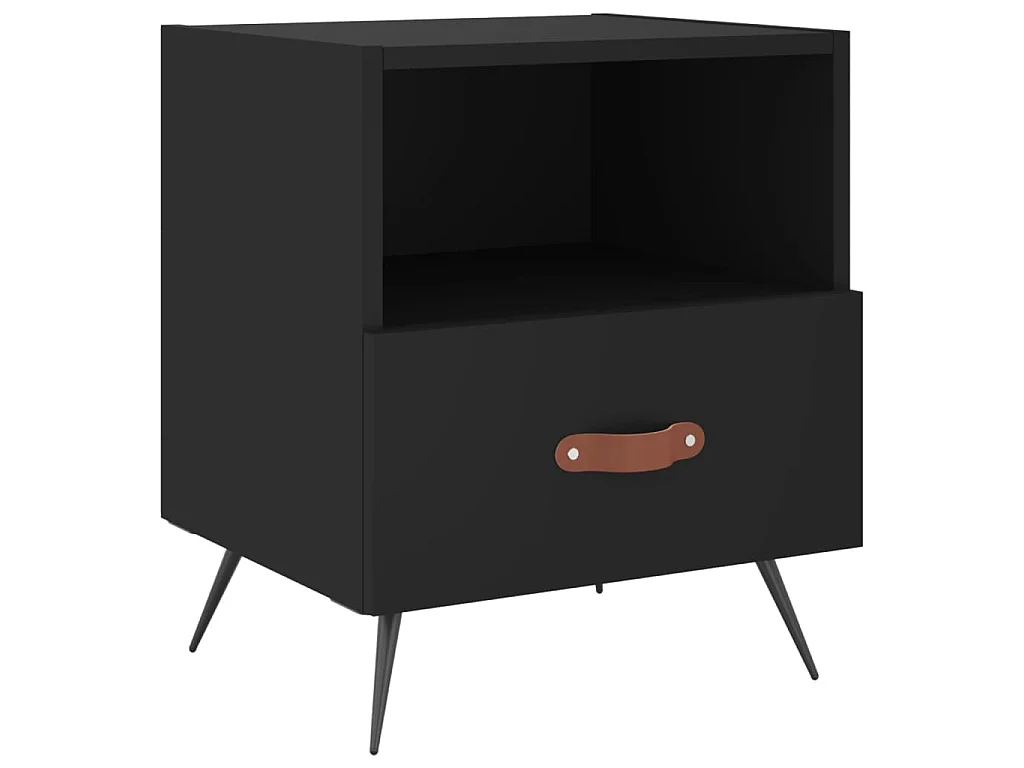 Nachttische 2 Stk. Schwarz 40x35x47,5 cm Holzwerkstoff