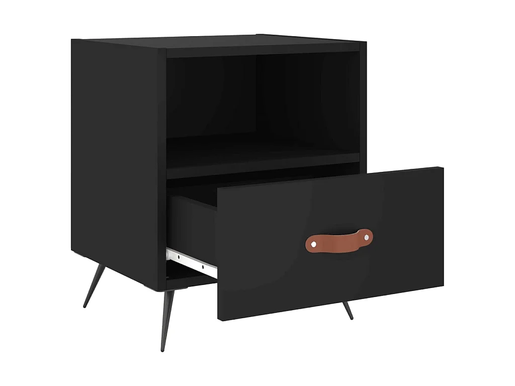 Nachttische 2 Stk. Schwarz 40x35x47,5 cm Holzwerkstoff