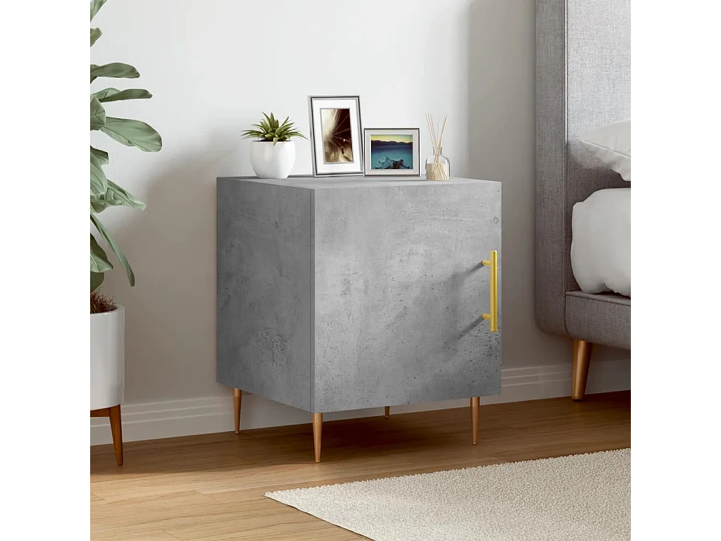 Nachttisch Betongrau 40x40x50 cm Holzwerkstoff