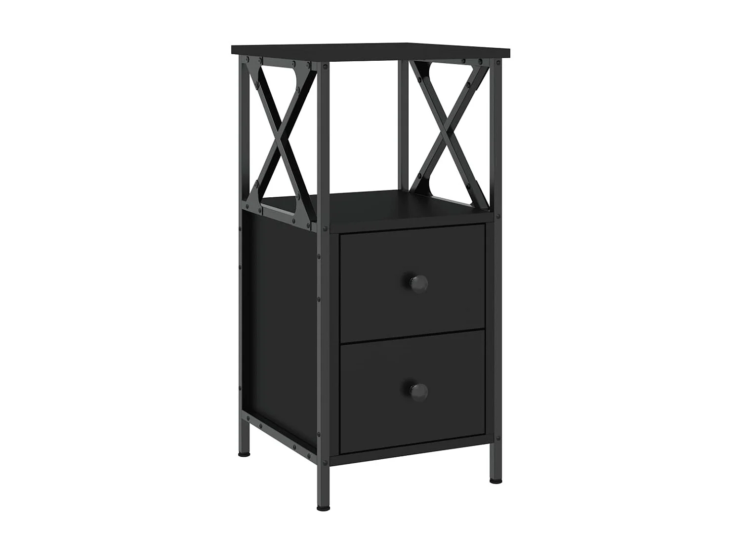 Table de chevet noir 34x35,5x70 cm bois d’ingénierie