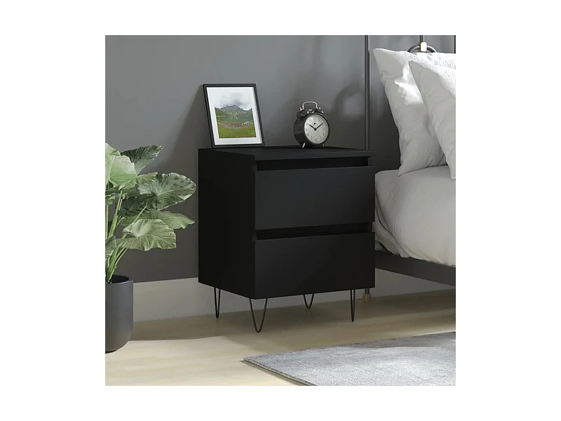 Table de chevet Noir 40x35x50 cm Bois d’ingénierie