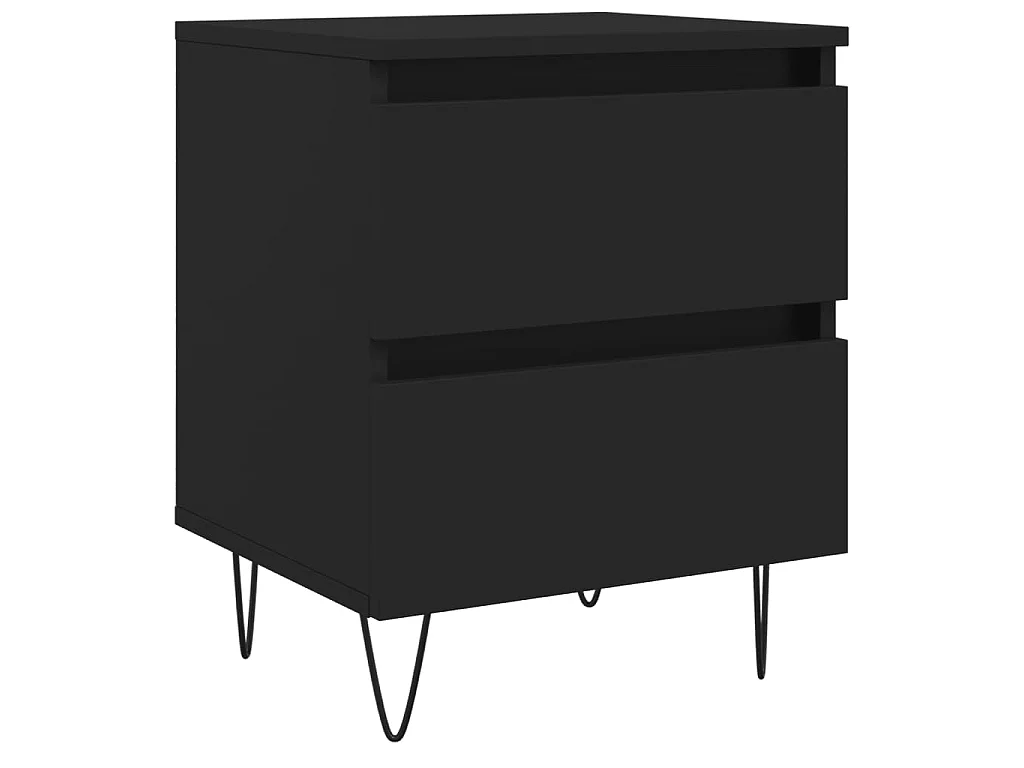 Comodino Nero 40x35x50 cm in Legno Multistrato