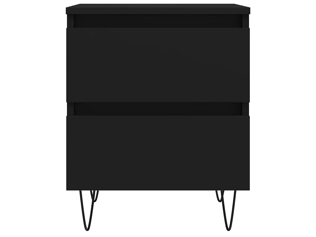 Comodino Nero 40x35x50 cm in Legno Multistrato