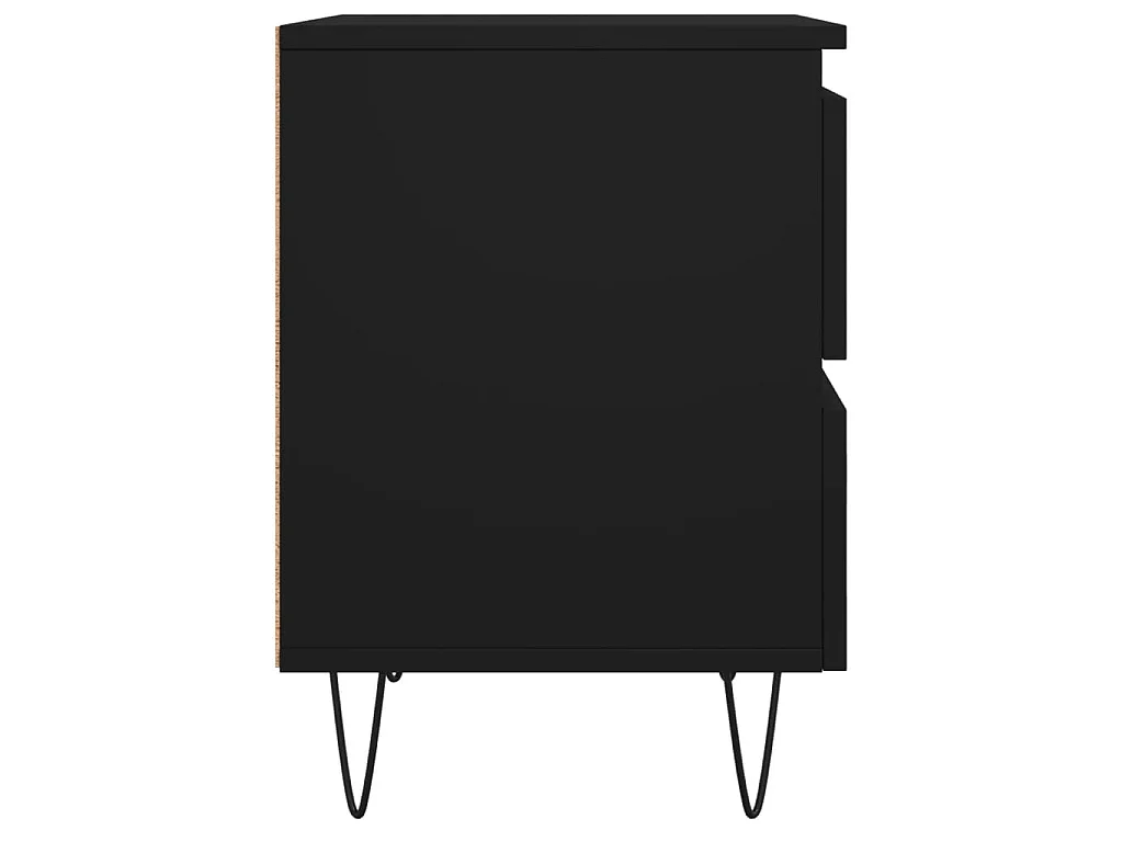 Comodino Nero 40x35x50 cm in Legno Multistrato