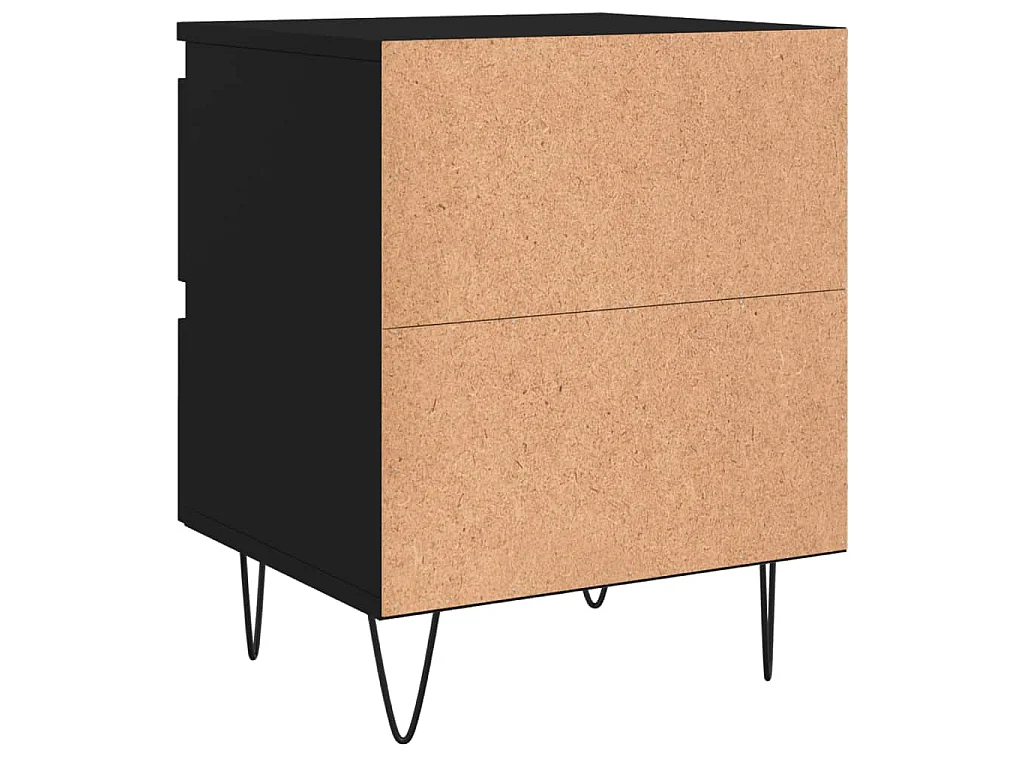 Comodino Nero 40x35x50 cm in Legno Multistrato