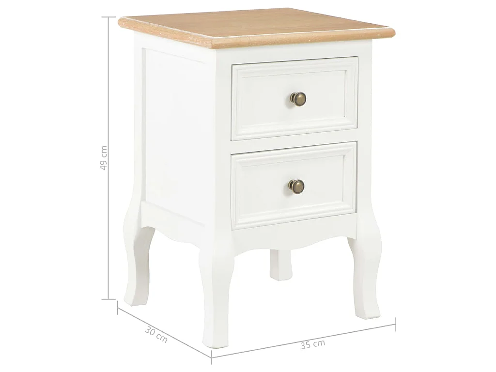 Mesitas de noche 2 unidades MDF blanco 35x30x49 cm
