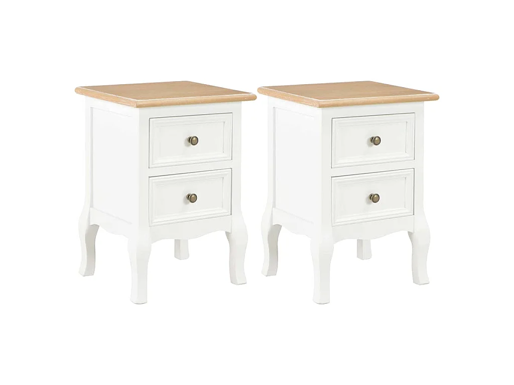 Mesitas de noche 2 unidades MDF blanco 35x30x49 cm