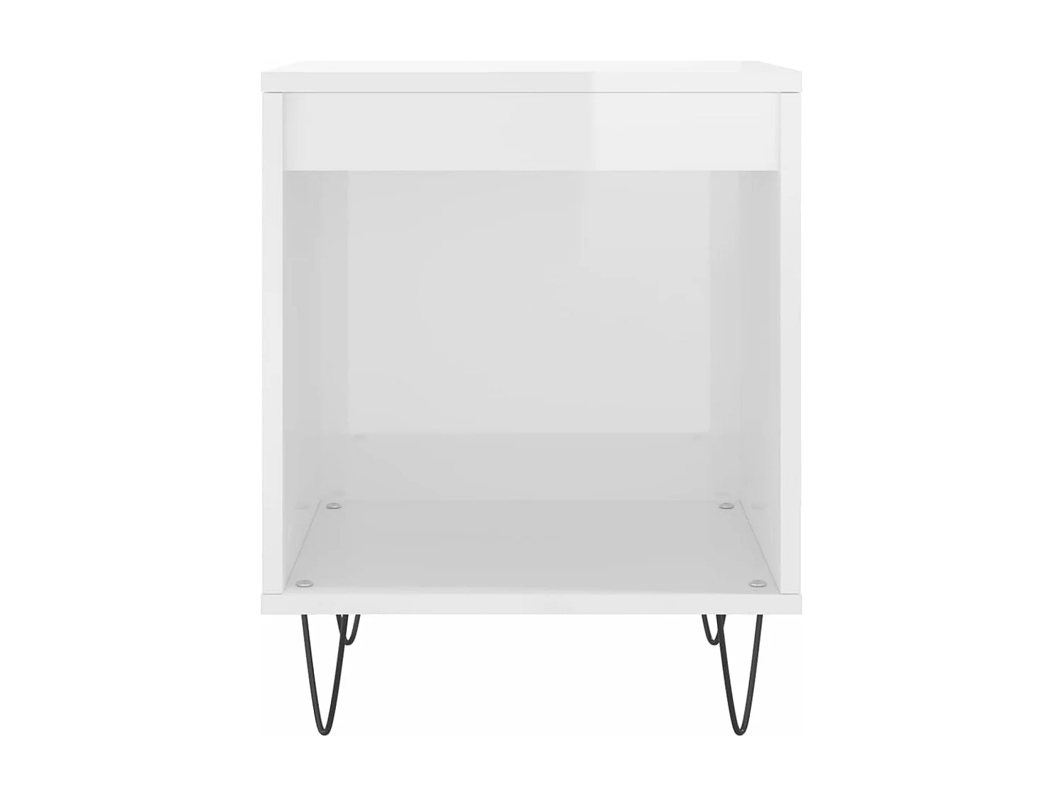 Mesa de cabeceira 40x35x50cm derivados madeira branco brilhante
