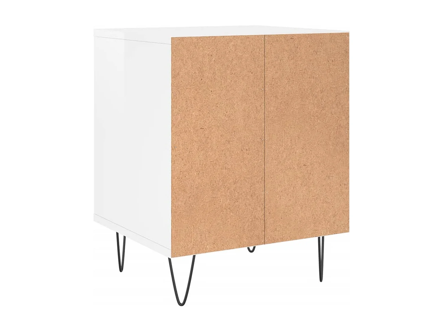 Mesa de cabeceira 40x35x50cm derivados madeira branco brilhante