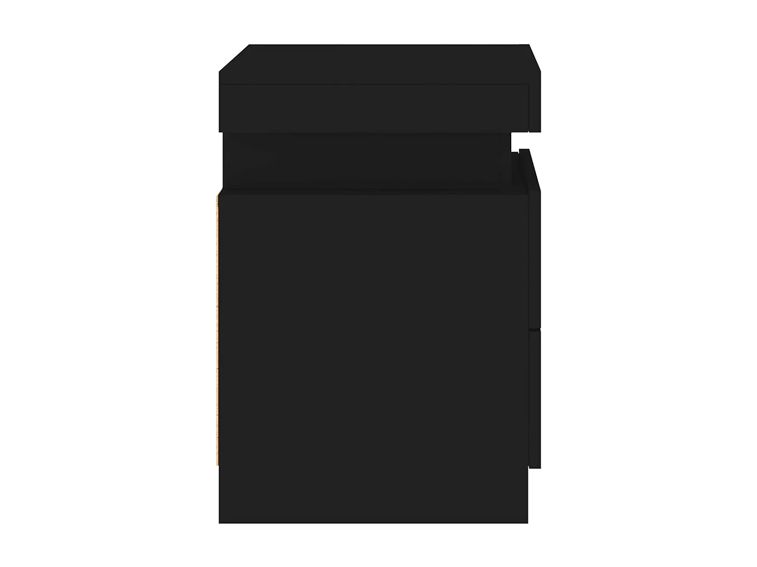 Mesitas de noche con luces LED 2 unidades negro 35x39x55 cm