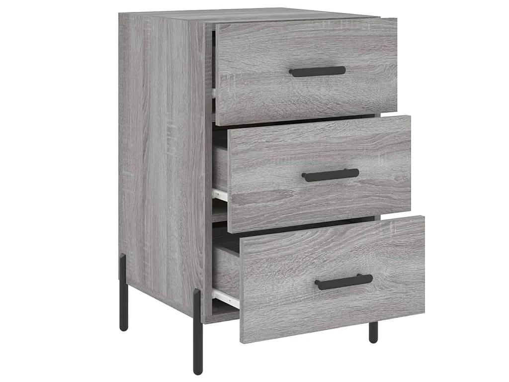 Mesa de cabeceira 40x40x66 cm derivados madeira cinzento sonoma