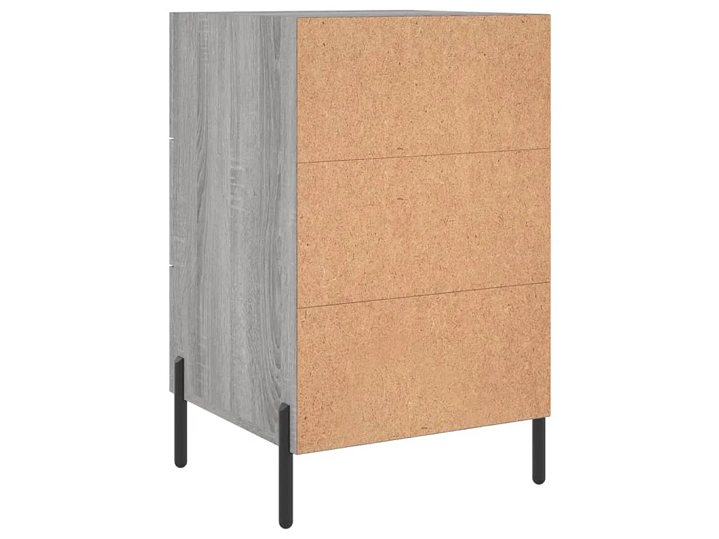 Mesa de cabeceira 40x40x66 cm derivados madeira cinzento sonoma