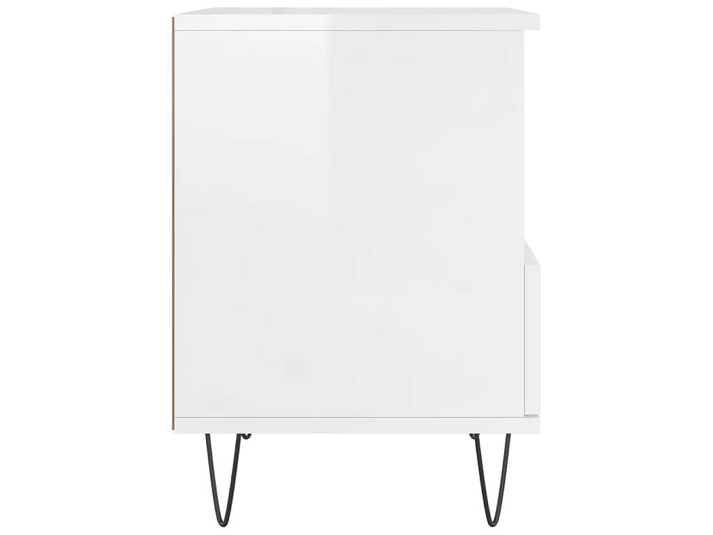 Table de chevet Blanc brillant 40x35x50 cm Bois d’ingénierie