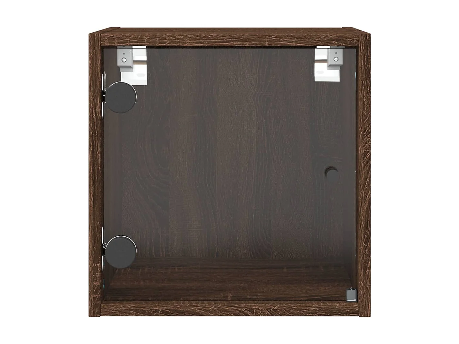 Nachttisch mit Glastür Braun Eichen-Optik 35x37x35 cm