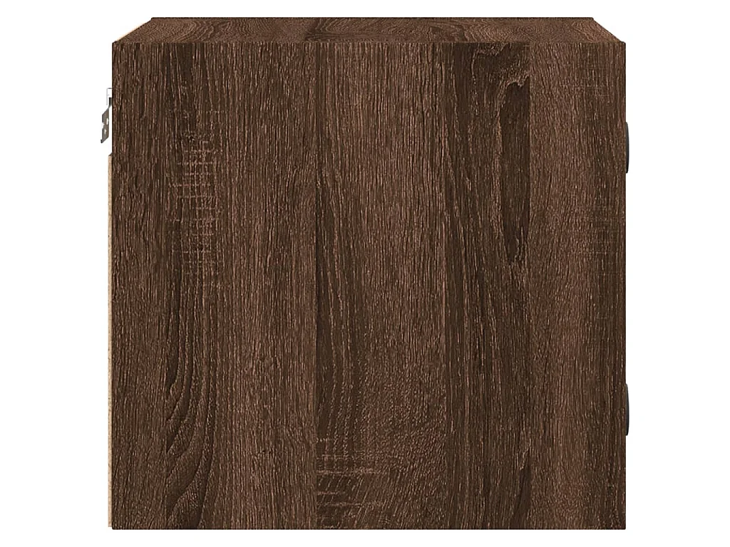 Table de chevet avec porte en verre chêne marron 35x37x35 cm