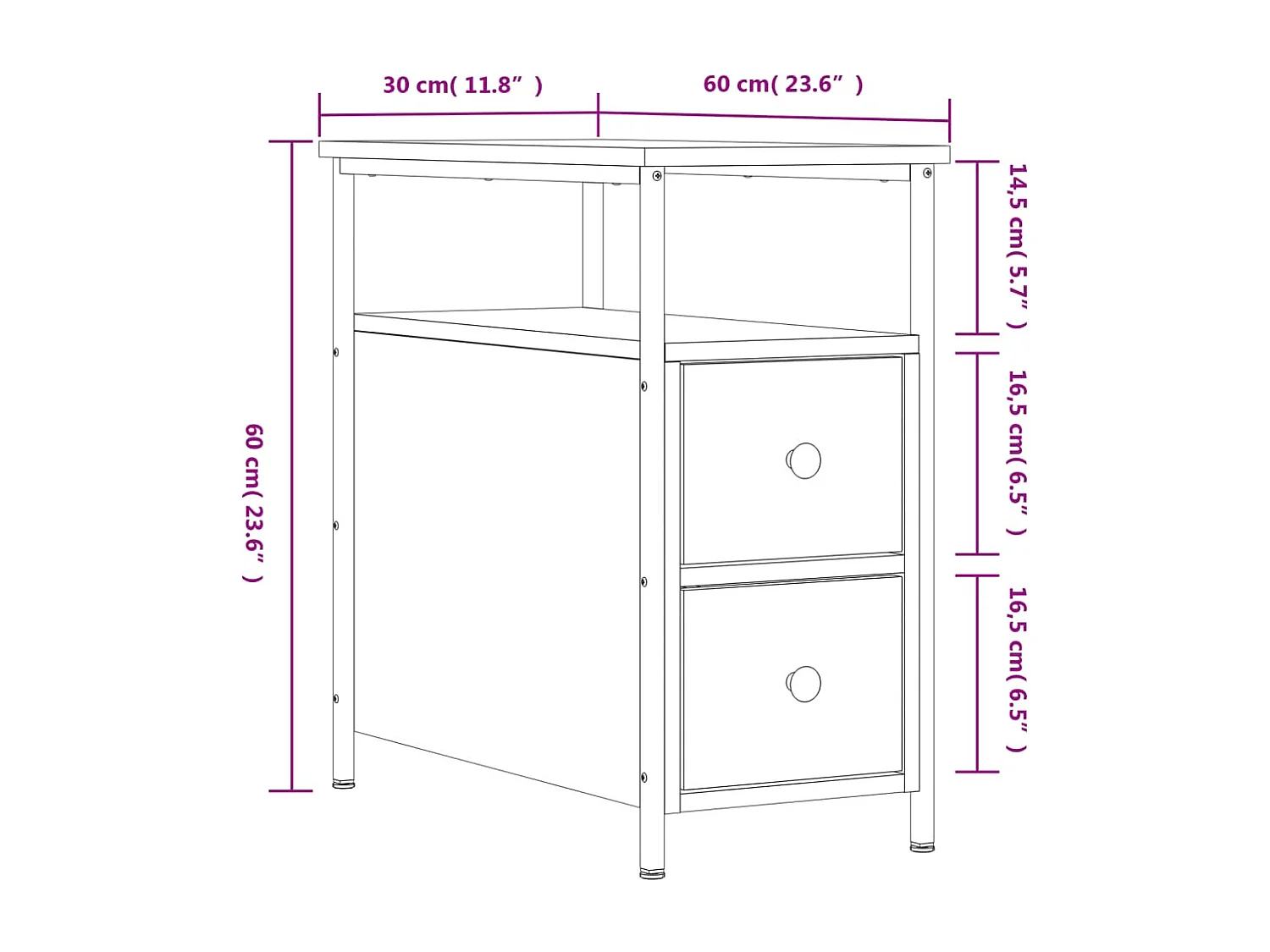 Nachttisch Sonoma-Eiche 30x60x60 cm Holzwerkstoff