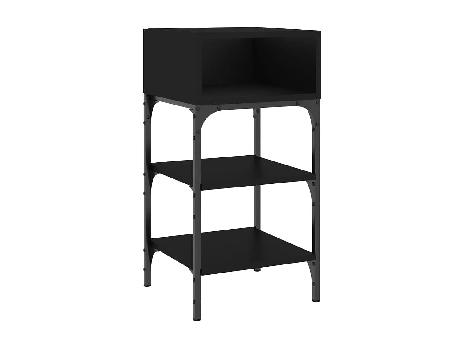 Comodini 2 pz Neri 35x34,5x70 cm in Legno Multistrato