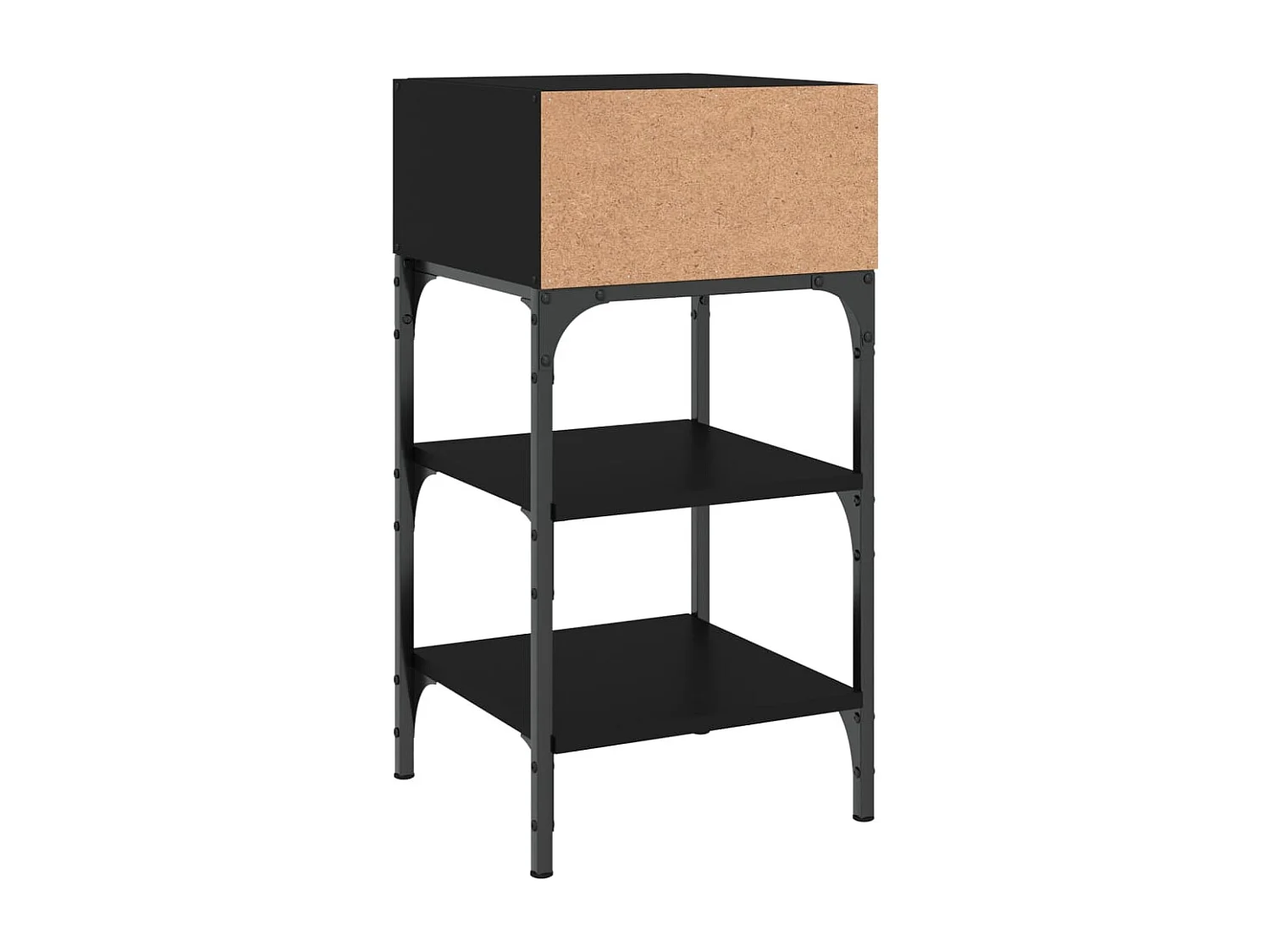 Comodini 2 pz Neri 35x34,5x70 cm in Legno Multistrato
