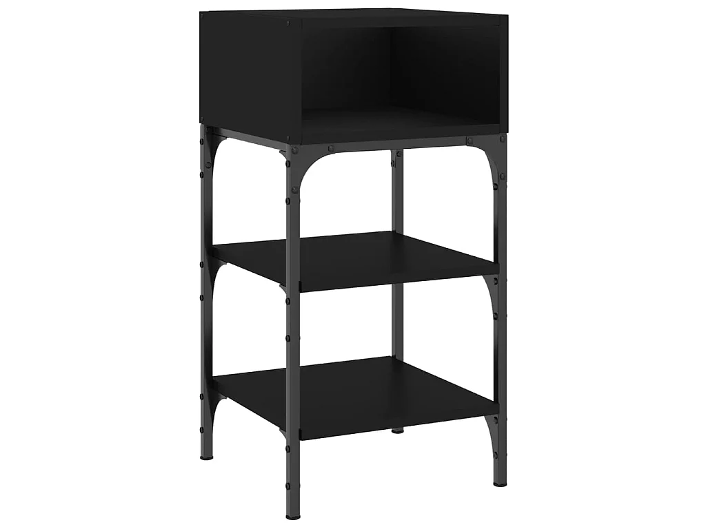 Nachtkastjes 2 st 35x34,5x70 cm bewerkt hout zwart