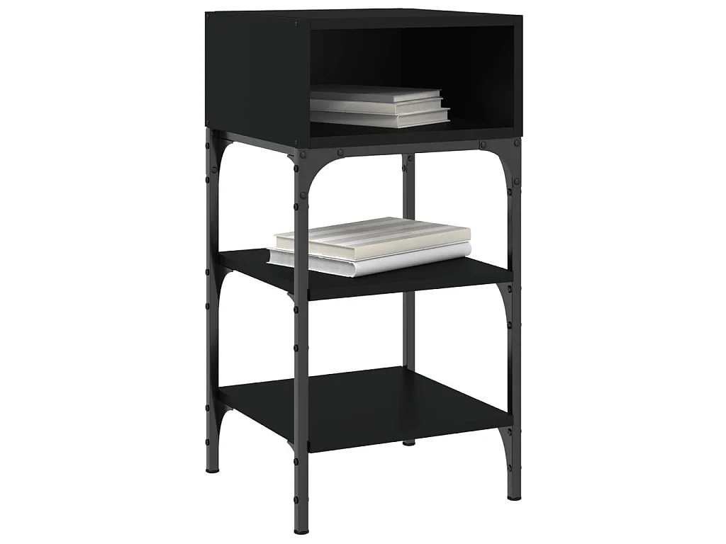 Tables de chevet 2 pcs noir 35x34,5x70 cm bois d'ingénierie