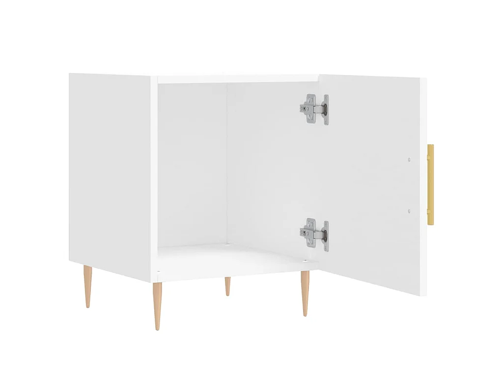 Table de chevet blanc 40x40x50 cm bois d’ingénierie