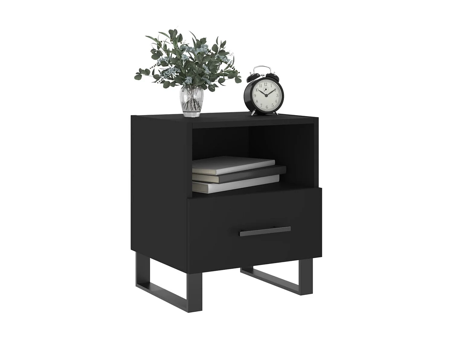 Nachttisch Schwarz 40x35x47,5 cm Holzwerkstoff