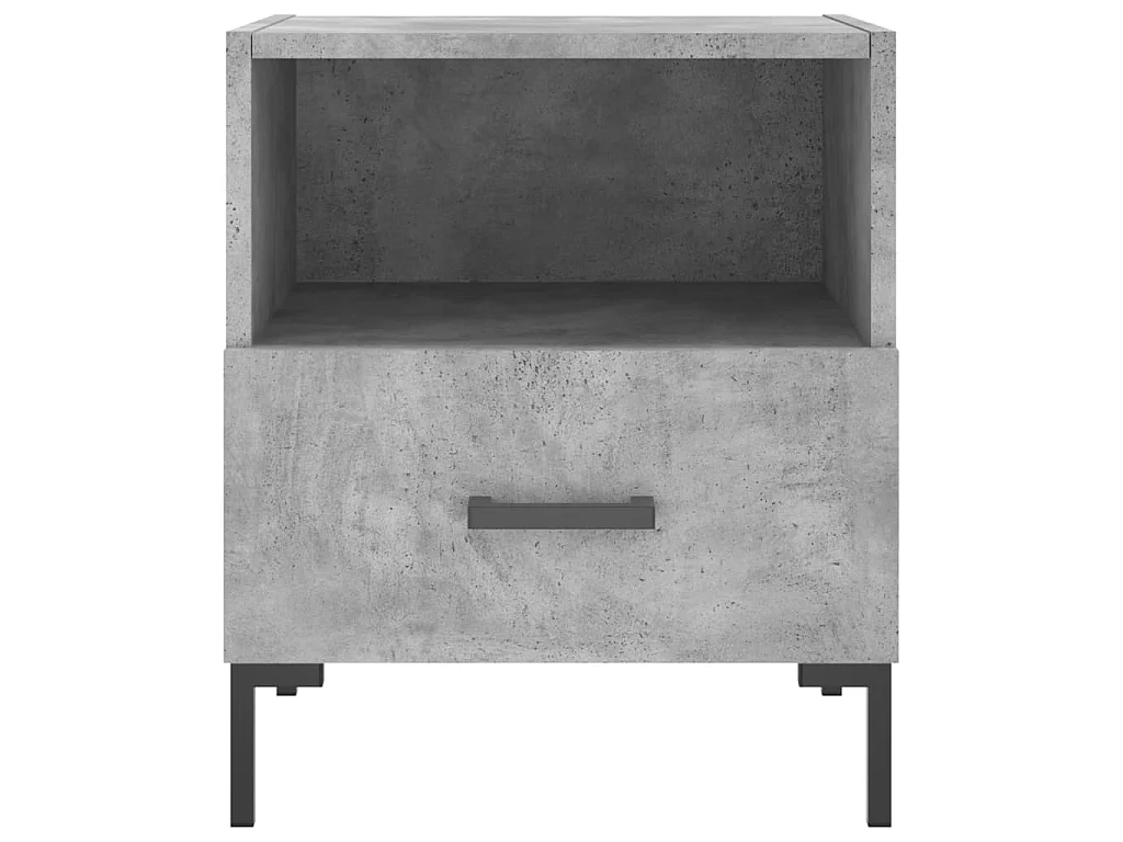 Mesas de cabeceira 2pcs derivados de madeira cinza cimento