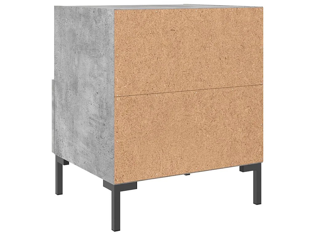 Mesas de cabeceira 2pcs derivados de madeira cinza cimento