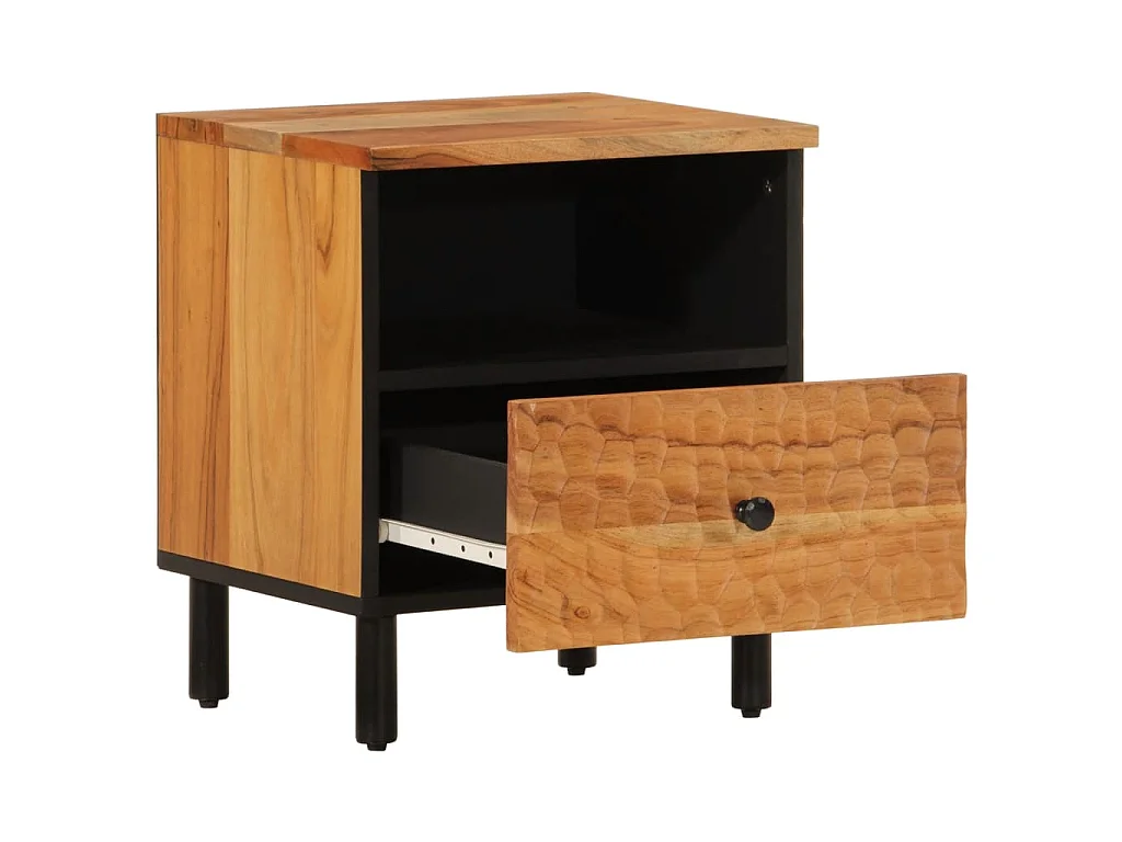 Comodini 2pz 40x33x46 cm in Legno Massello di Acacia