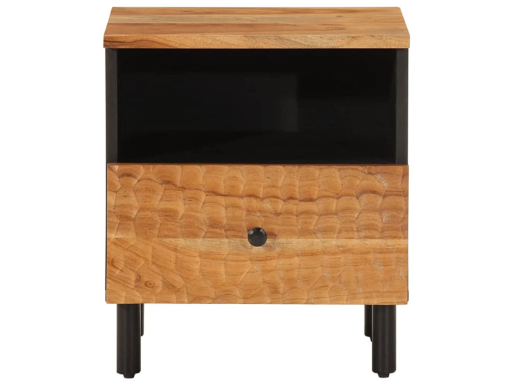 Comodini 2pz 40x33x46 cm in Legno Massello di Acacia