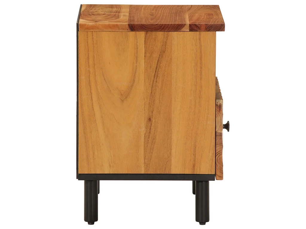 Comodini 2pz 40x33x46 cm in Legno Massello di Acacia