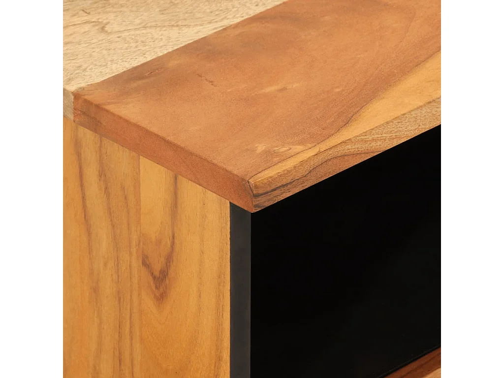 Comodini 2pz 40x33x46 cm in Legno Massello di Acacia